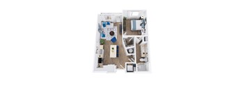 an overhead view of our 1 bedroom apartment at the residences at silver hill in suitland md