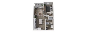 a floor plan of a 1 bedroom apartment