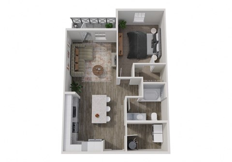 a floor plan of a 1 bedroom apartment