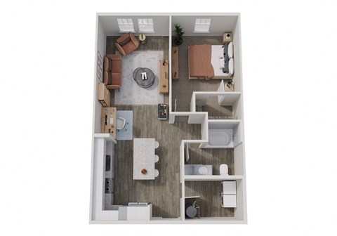 a floor plan of a one bedroom apartment