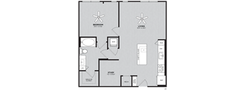 a floor plan of a bedroom apartment
