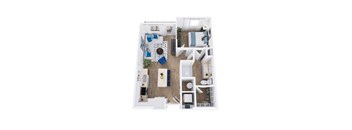 an overhead view of our 1 bedroom apartment at the residences at silver hill in suitland md