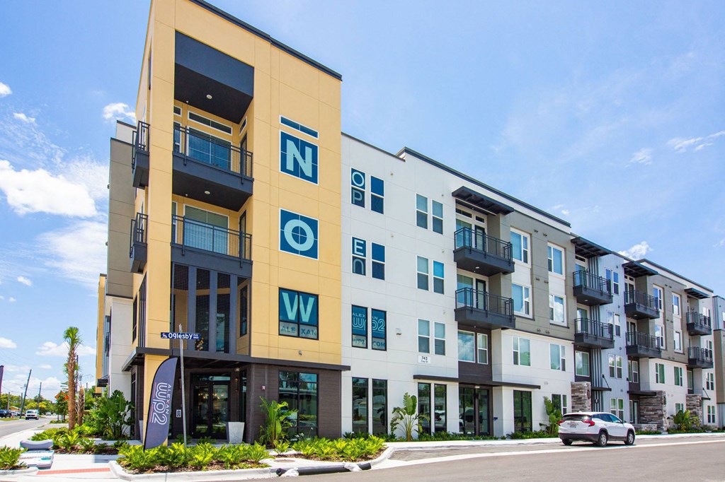 a building with a car parked in front of it