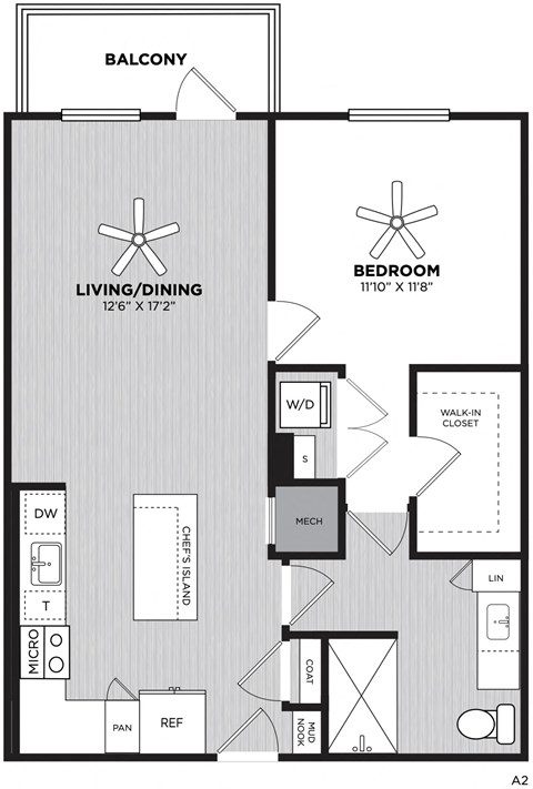 a floor plan of a bedroom apartment