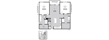 a floor plan of a bedroom apartment