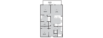 a floor plan of a two bedroom apartment at the residences at silver hill in suitland,