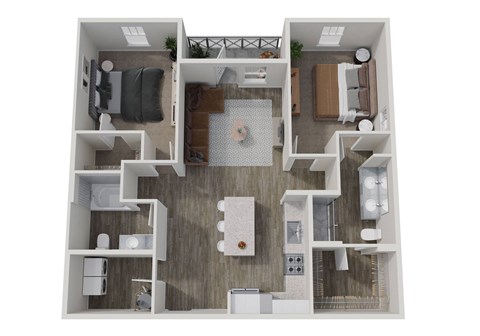 bedroom floor plan an open concept living and dining area with a fireplace and a balcony