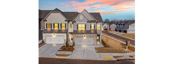 exterior townhouses at nighttime