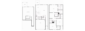 a blueprint of three different floor plans of a house