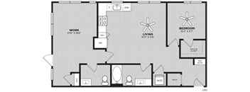 a floor plan of a bedroom apartment