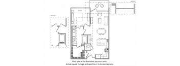 1 Bed D floor plan at Cannery Park by Windsor, 415 E Taylor St, 95112