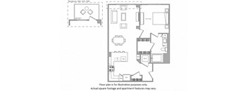 1 Bed E floor plan at Cannery Park by Windsor, San Jose, CA
