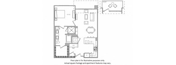1 Bed F floor plan at Cannery Park by Windsor, CA, 95112