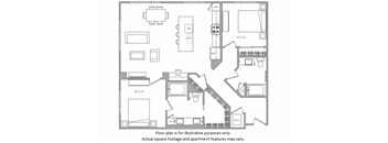 1 Bed J Floor plan at Cannery Park by Windsor, San Jose, CA
