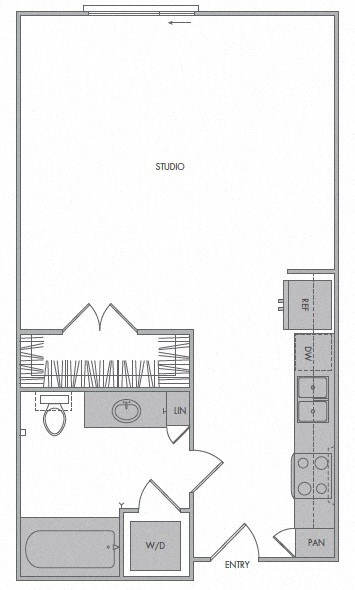 B floorplan at 1000 Grand by Windsor