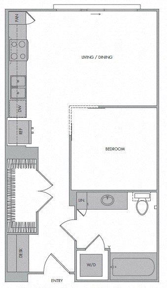C B floorplan at 1000 Grand by Windsor