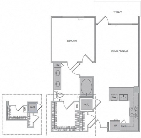 H floorplan at 1000 Grand by Windsor