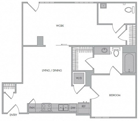 LW2 floorplan at 1000 Grand by Windsor