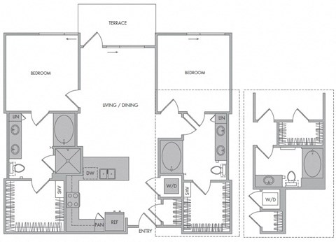 M floorplan at 1000 Grand by Windsor