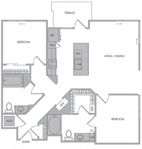 N floorplan at 1000 Grand by Windsor