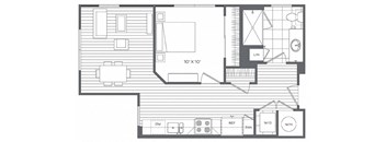 1B Floor Plan at Platt Park by Windsor, Denver, Colorado