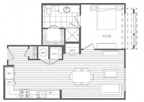 1E Floor Plan at Platt Park by Windsor, Denver