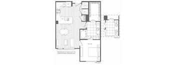 1F(1) floor plan at Platt Park by Windsor, 99 E Arizona Ave, Denver