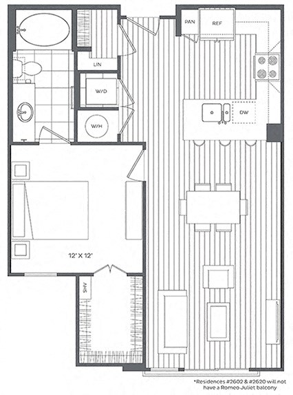 1H Floor Plan at Platt Park by Windsor, Denver, 80210