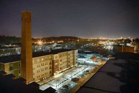Aerial View of Community at Night at Jack Flats by Windsor, 1000 Stone Place, Melrose