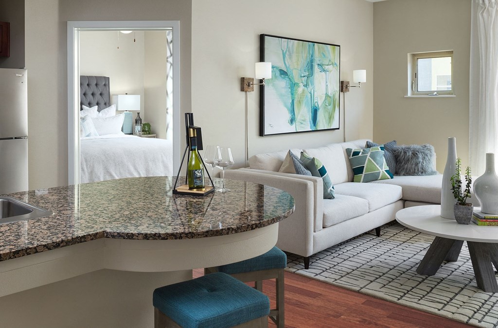 Living room at The District, Denver, CO