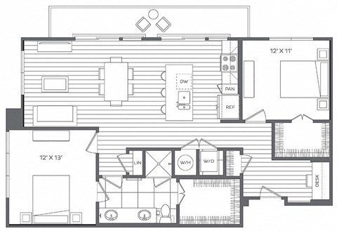 2A Floor Plan at Platt Park by Windsor, Denver, CO, 80210