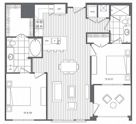 2C Floor Plan at Platt Park by Windsor, Denver, Colorado