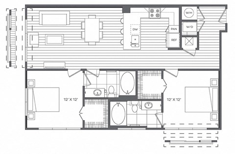 2D Floor Plan at Platt Park by Windsor, Denver, CO