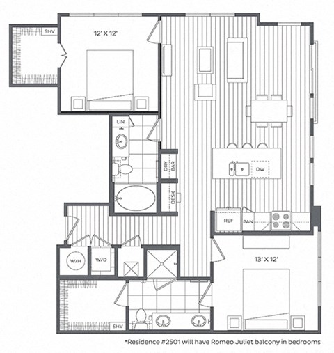 2H Floor Plan at Platt Park by Windsor, Denver, CO, 80210