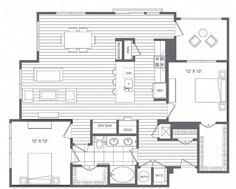 2L Floor Plan at Platt Park by Windsor, Denver