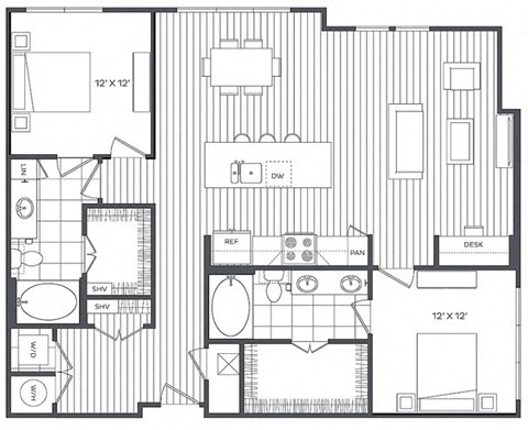 2M Floor Plan at Platt Park by Windsor, Denver, 80210