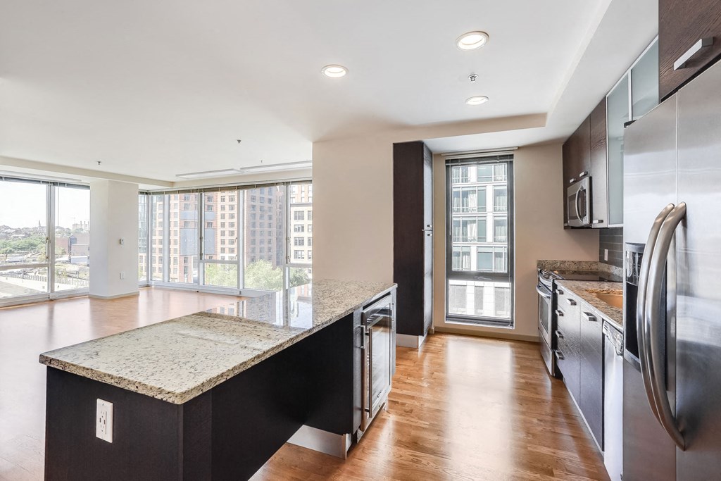 Spacious Kitchen with Italian Cabinets at The Victor by Windsor, Massachusetts, 02114