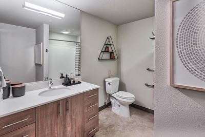 Spa inspired bathroom at Platform 14, Oregon, 97124
