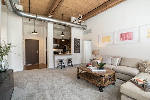 Comfy Sofa In Living Room at Jack Flats by Windsor, Melrose, MA