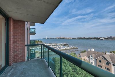 View from balcony of water at Windsor at Mariners, Edgewater, New Jersey