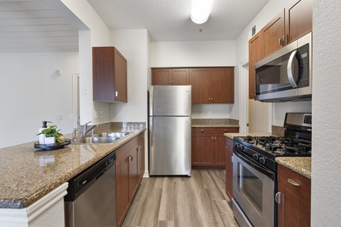Kitchen at Windsor Main Place, Orange, California