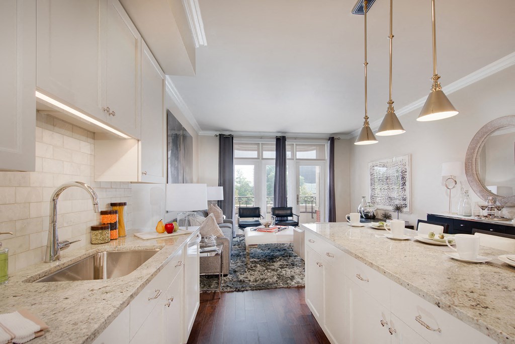 Fully-Equipped Island Kitchen at The Woodley, Washington, DC