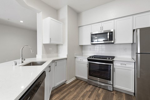 Kitchen at Windsor Main Place, Orange, California