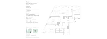 a floor plan of a house with a long triangular shape