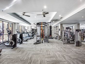 Spacious Fitness Center at at The Monterey by Windsor, Dallas, Texas
