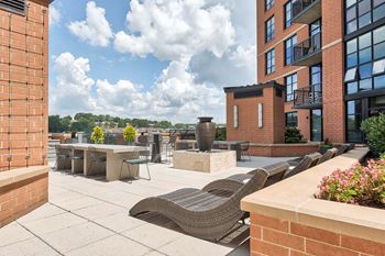 Outdoor grilling stations on terrace at IO Piazza by Windsor, Arlington, 22206