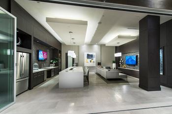 Stylish Clubhouse with Full Kitchen at 1000 Grand by Windsor, Los Angeles, California
