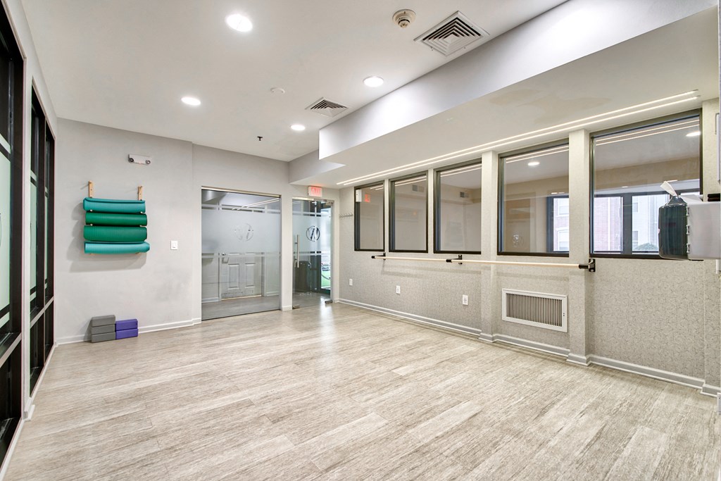 Fitness On Demand Studio with Barre at Windsor at Liberty House in Jersey City, NJ