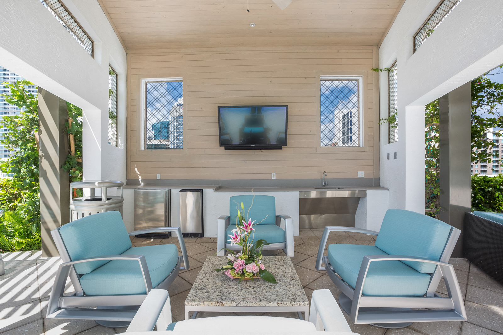 Entertainment Pavilion at Amaray Las Olas by Windsor Apartments, Fort Lauderdale, Florida