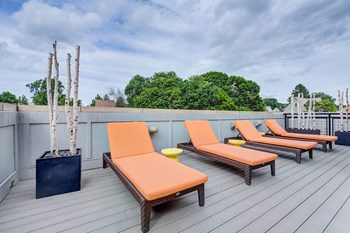 Rooftop Deck with Lounge Chairs and Stunning Views at Windsor at Maxwells Green, Somerville, Massachusetts - Photo Gallery 32